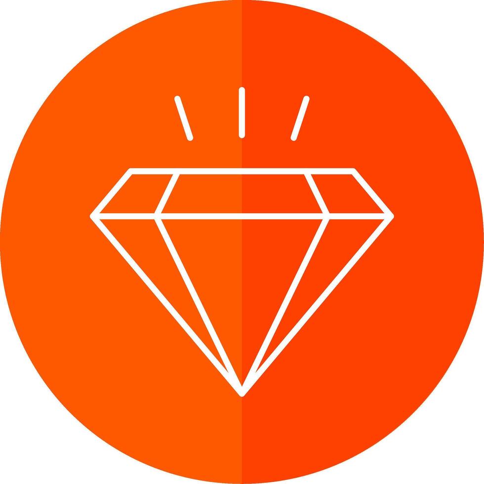 Diamond Line Red Circle Icon vector
