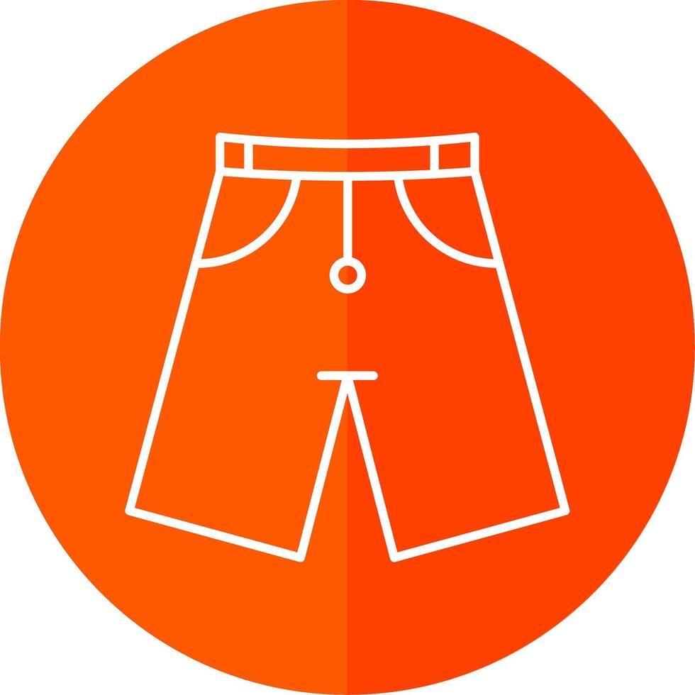 Shorts Line Red Circle Icon vector