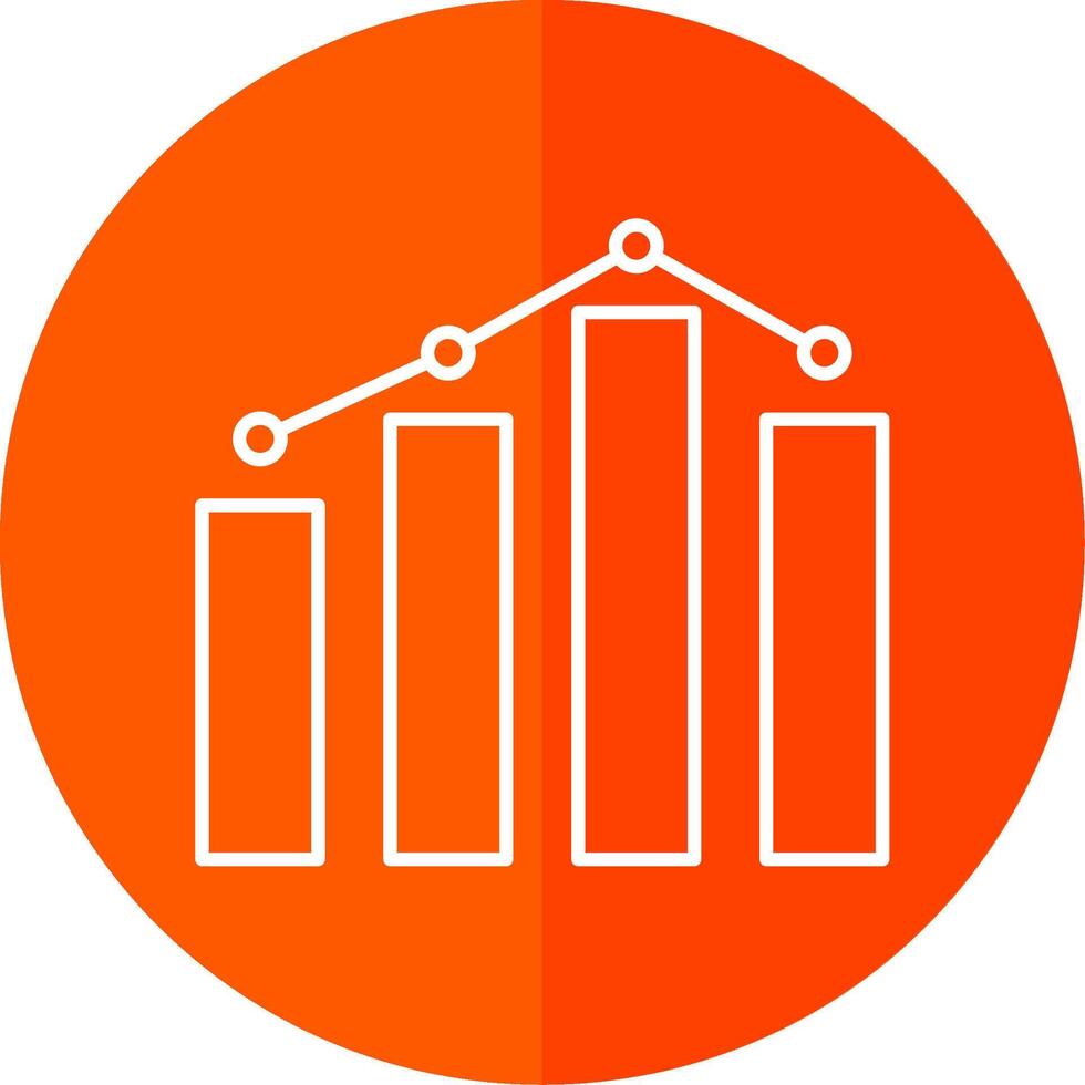 Graph Line Red Circle Icon vector