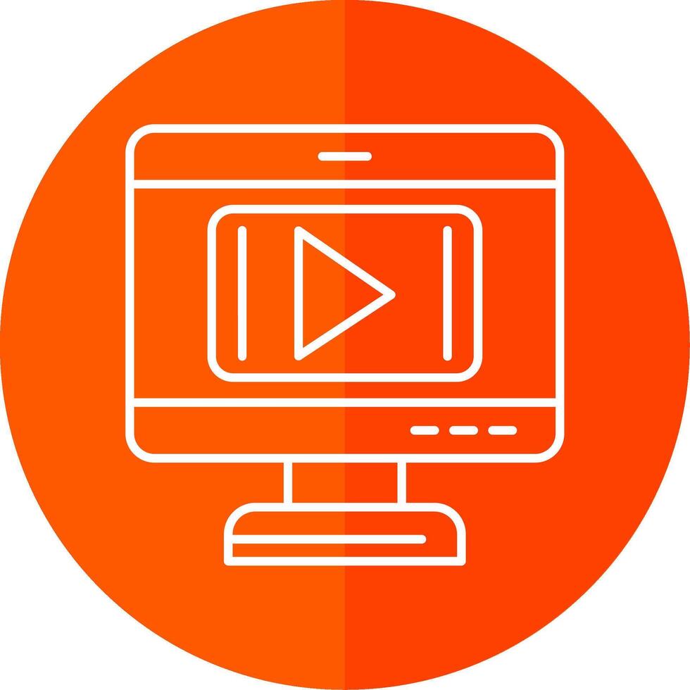 Video Player Line Red Circle Icon vector