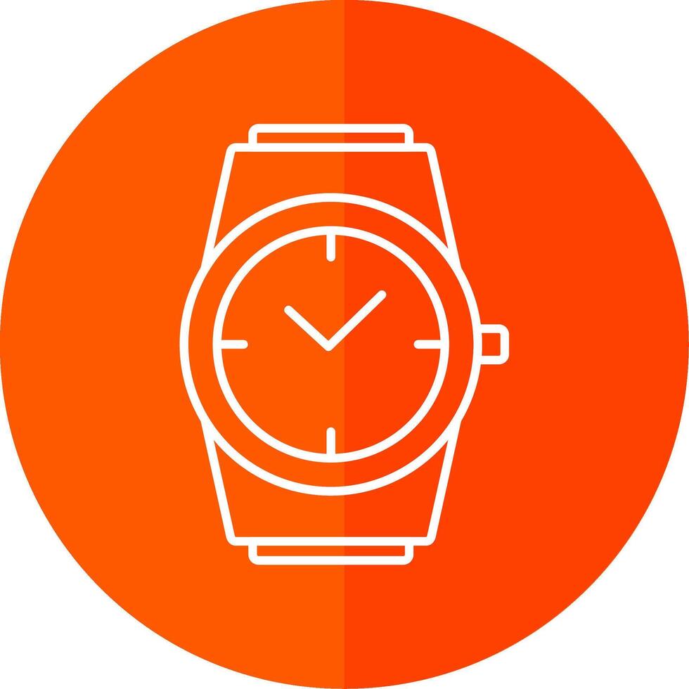 Stylish Watch Line Red Circle Icon vector