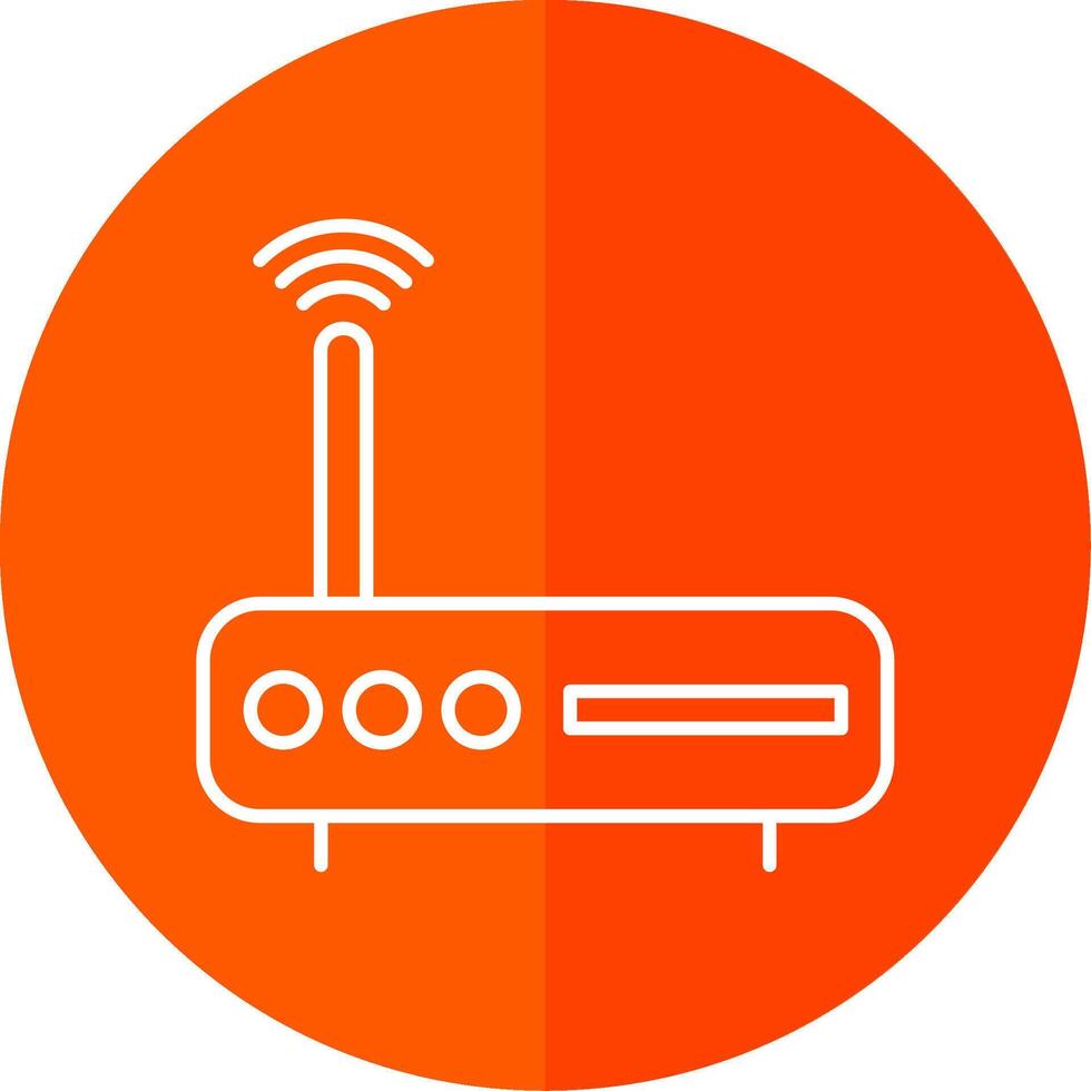 Modem Line Red Circle Icon vector