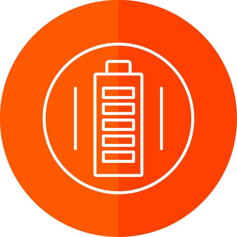 Battery Line Red Circle Icon vector