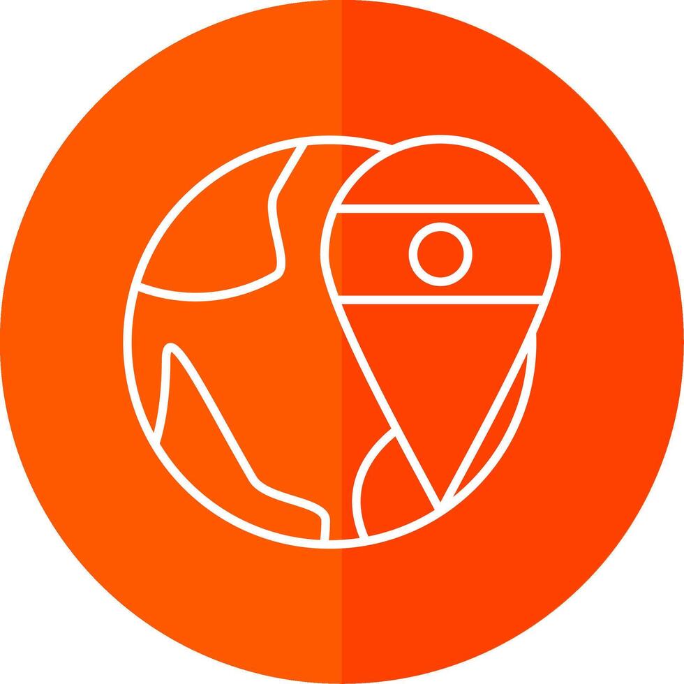 Location Line Red Circle Icon vector