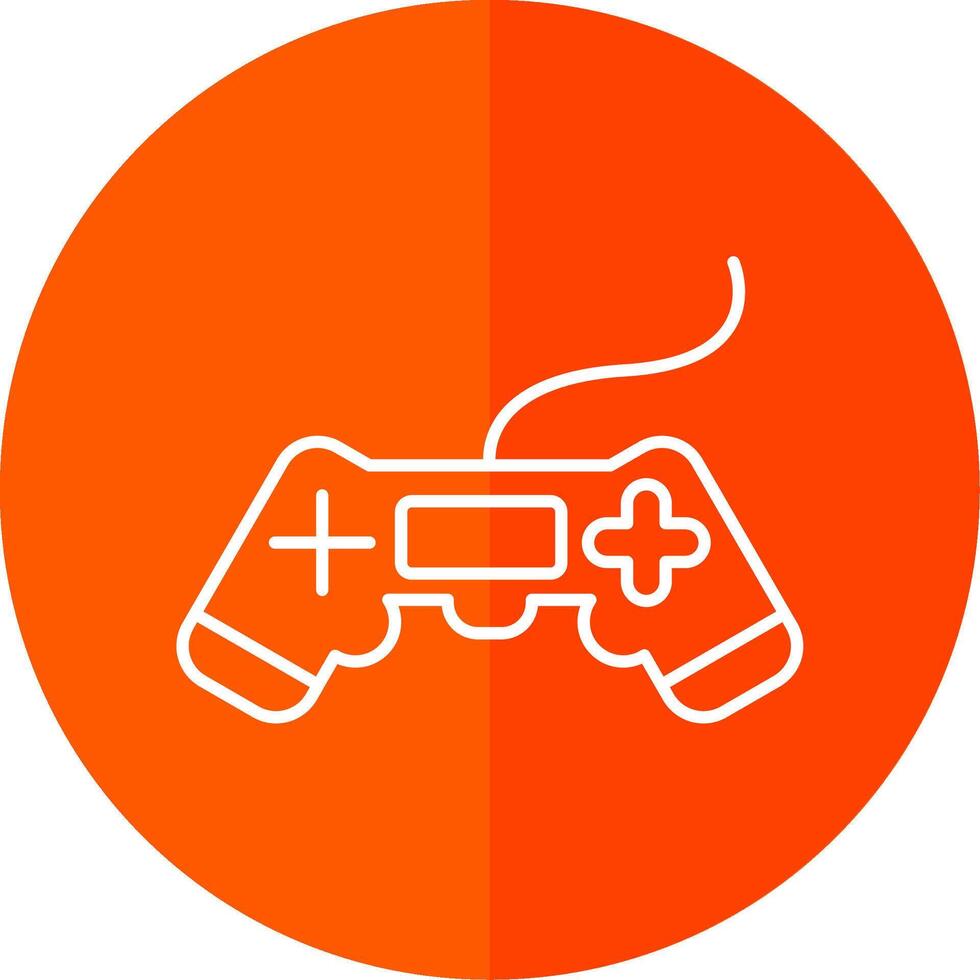 Video Game Line Red Circle Icon vector