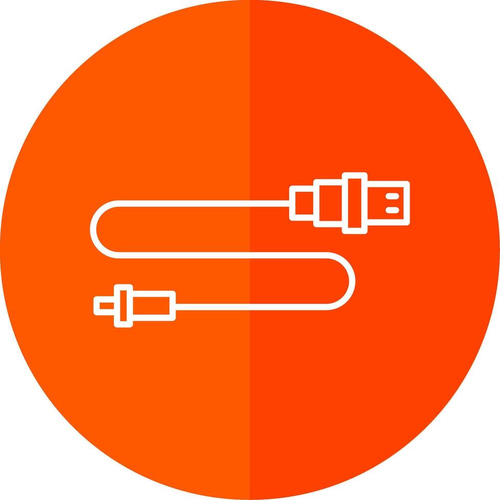 Usb Connector Line Red Circle Icon vector