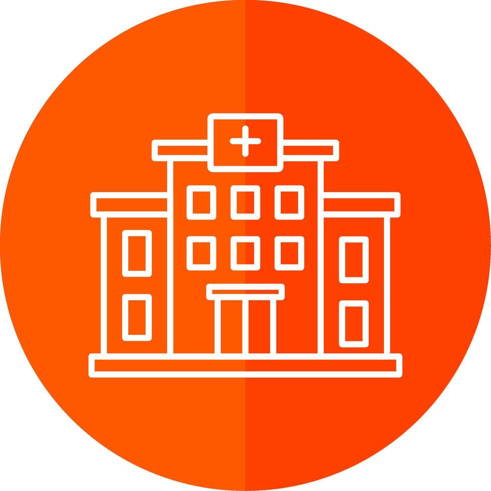 hospital línea rojo circulo icono vector