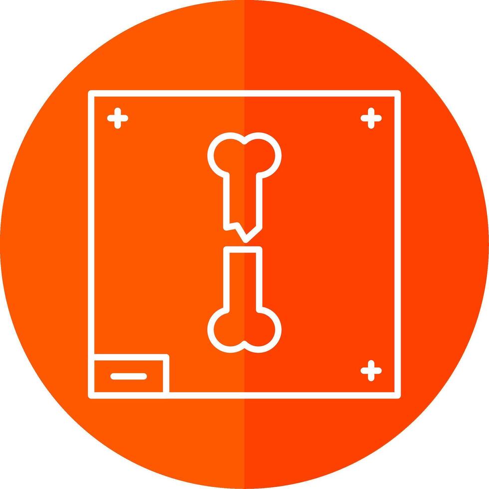 Bone X - ray Line Red Circle Icon vector