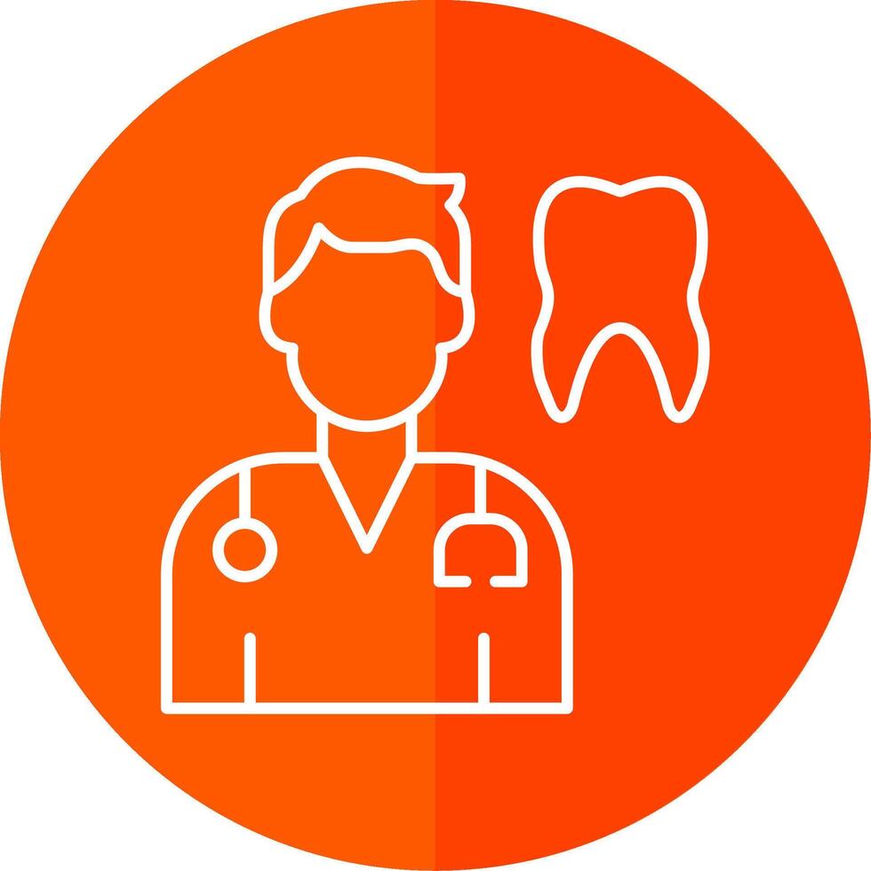 Dentist Line Red Circle Icon vector