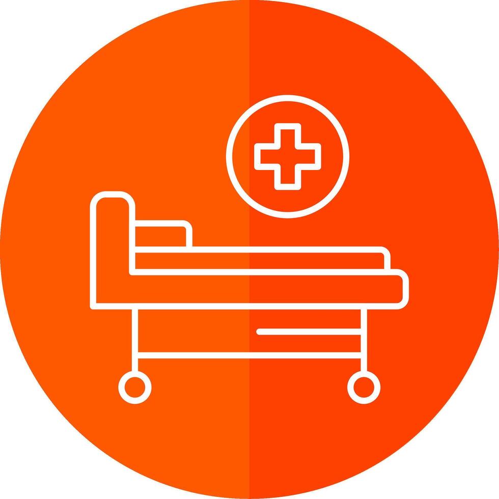 Hospital Bed Line Red Circle Icon vector