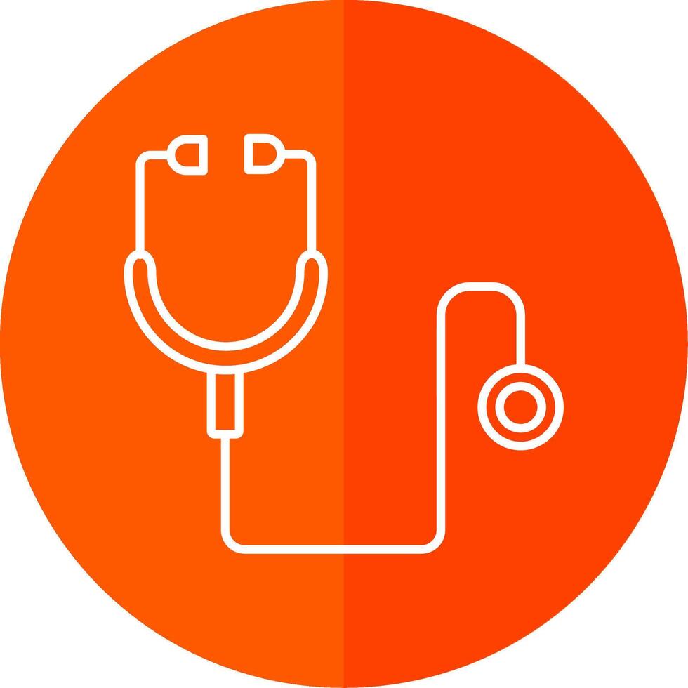 Stethoscope Line Red Circle Icon vector