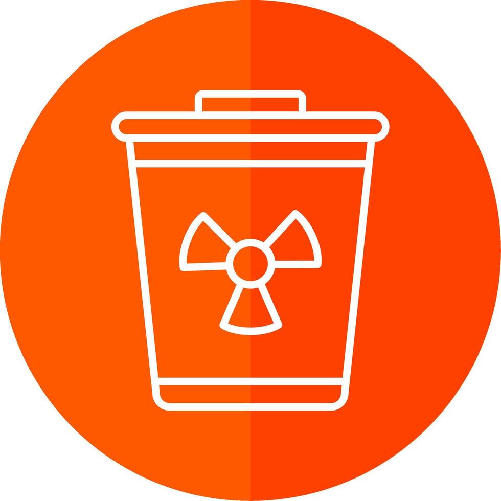 Toxic Waste Line Red Circle Icon vector