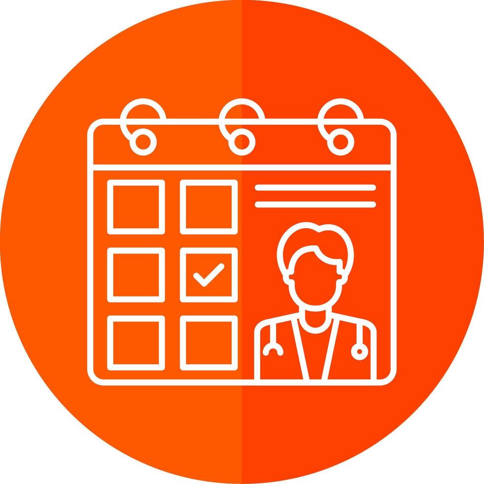 Doctor Visit Day Line Red Circle Icon vector