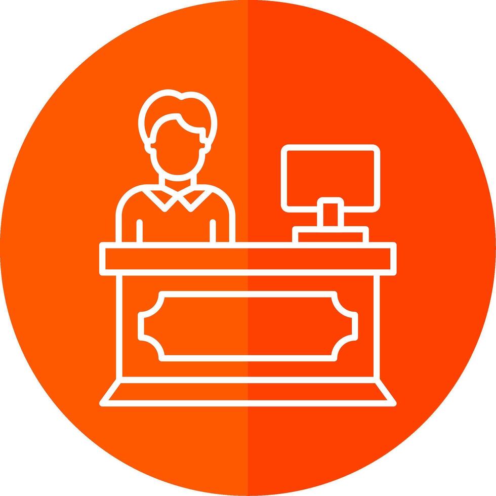 Reception Line Red Circle Icon vector