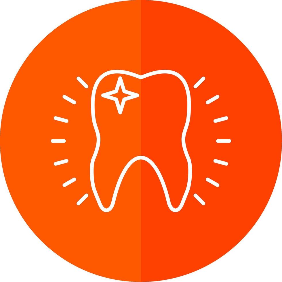 Tooth Line Red Circle Icon vector