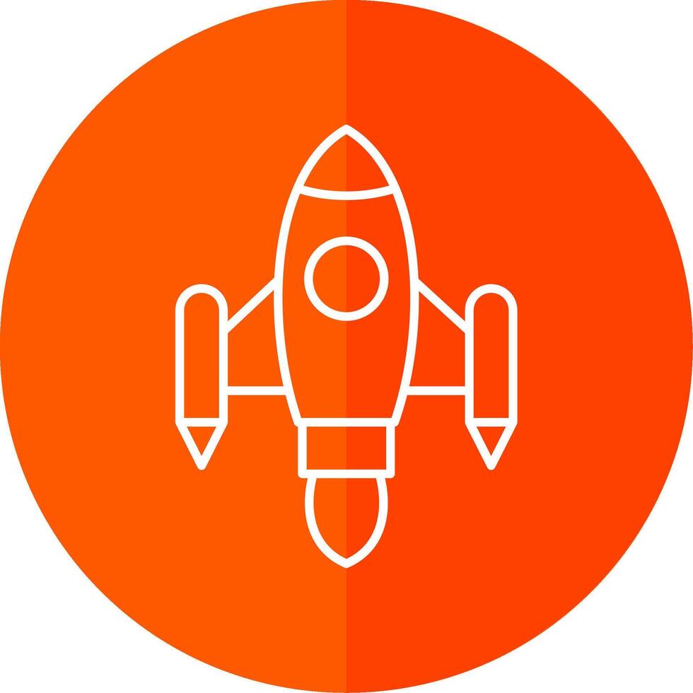 Space Ship Launch Line Red Circle Icon vector