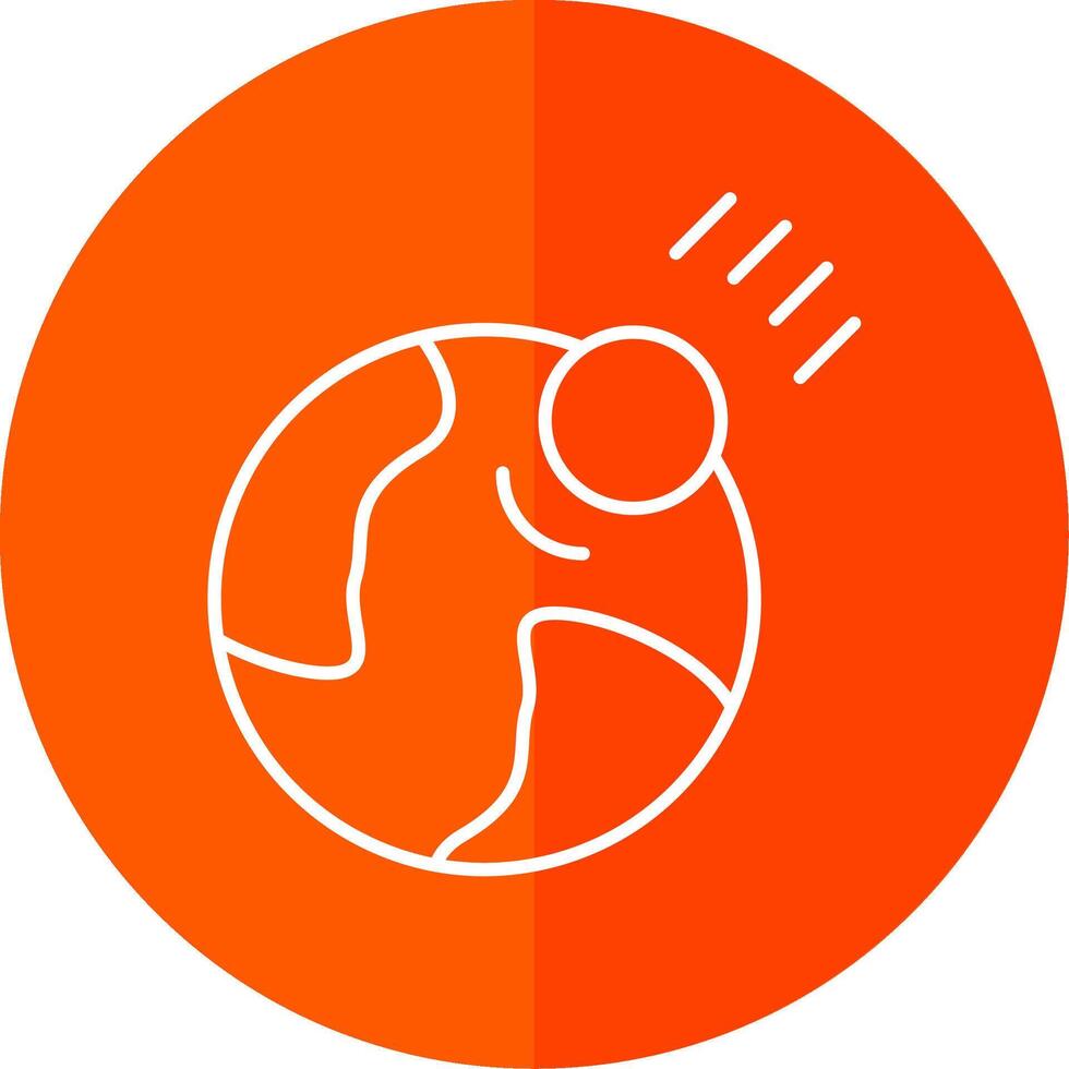 Meteor Line Red Circle Icon vector