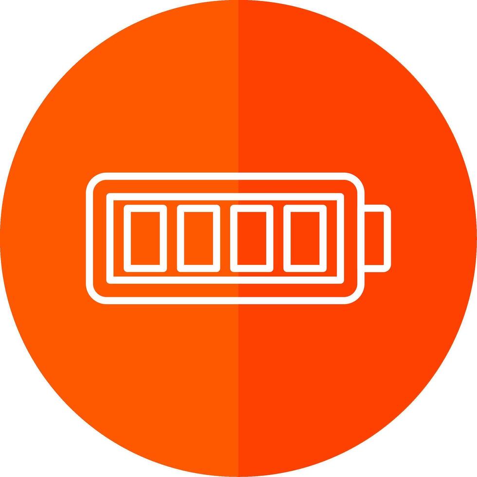 Battery Line Red Circle Icon vector