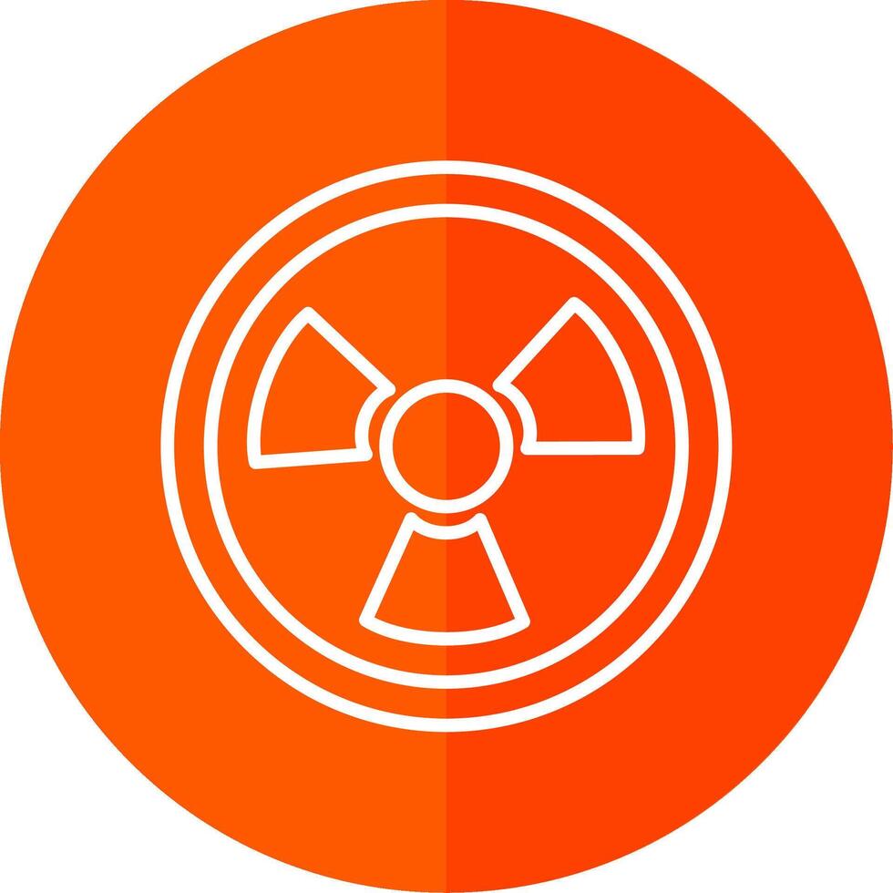 nuclear línea rojo circulo icono vector