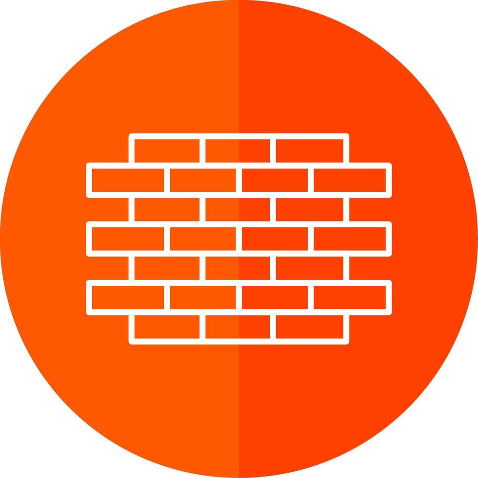 Brick Wall Line Red Circle Icon vector