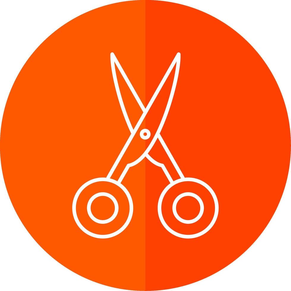 Scissors Line Red Circle Icon vector