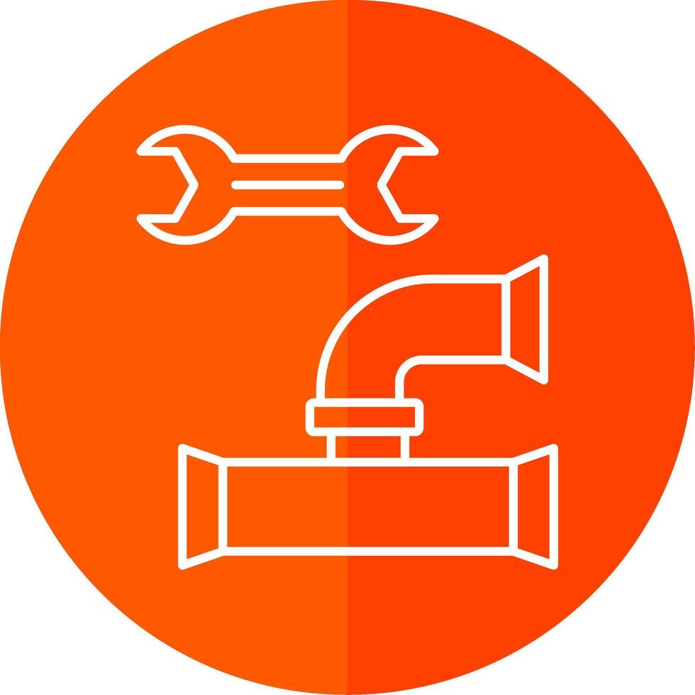 Plumbing Line Red Circle Icon vector