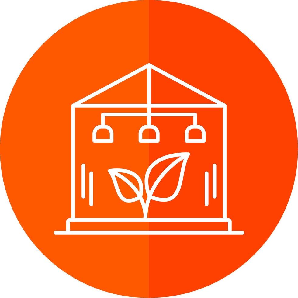 Greenhouse Line Red Circle Icon vector