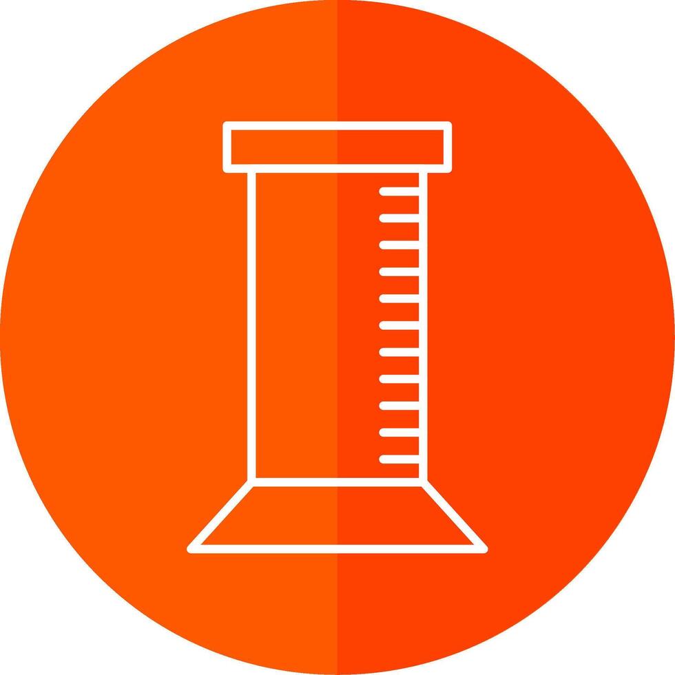 Graduated Cylinder Line Red Circle Icon vector