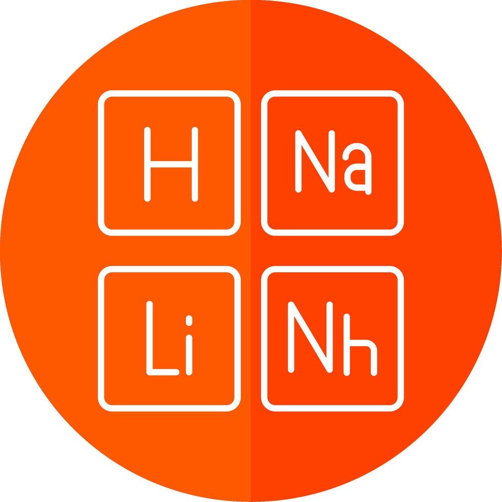 Periodic Table Line Red Circle Icon vector