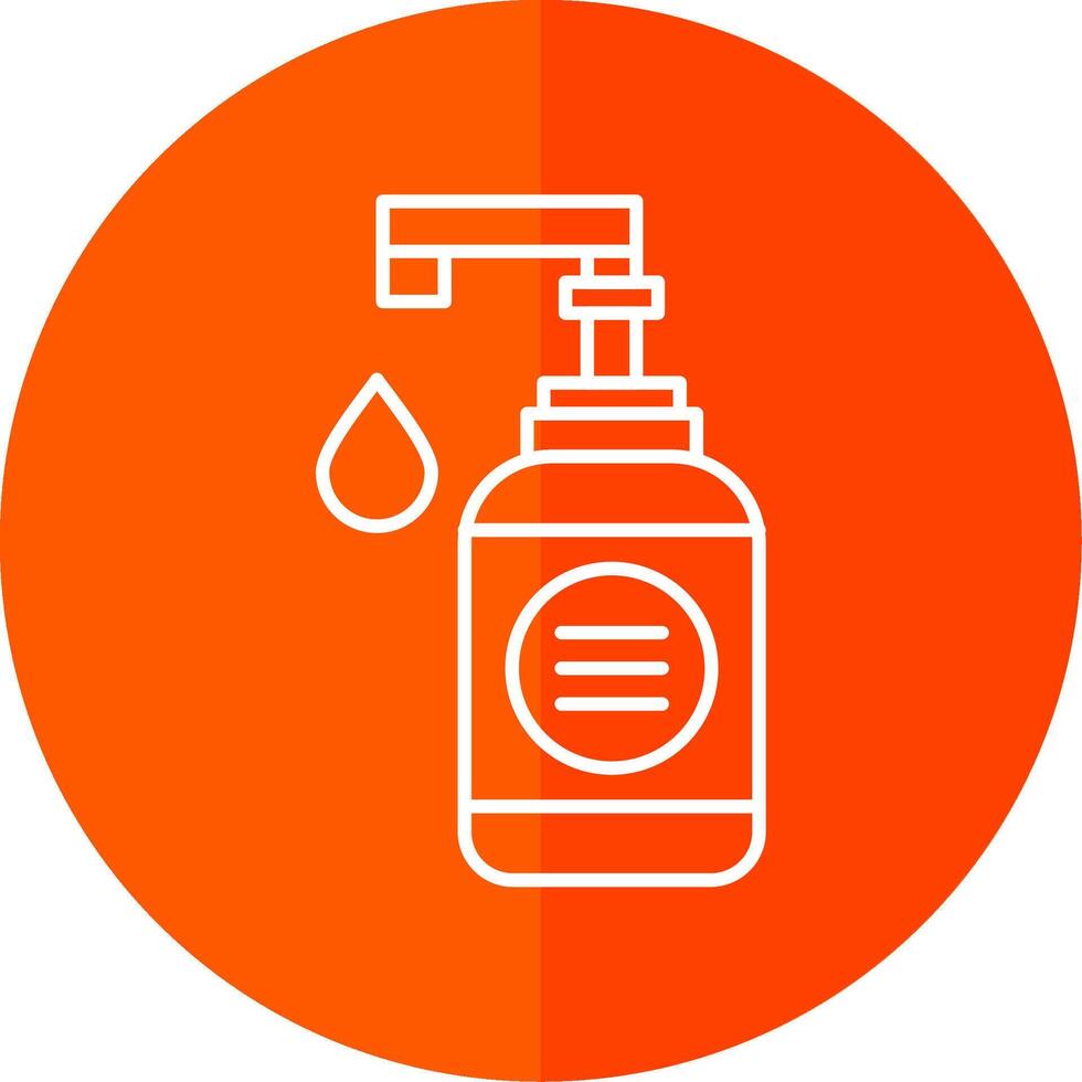 Hand Soap Line Red Circle Icon vector