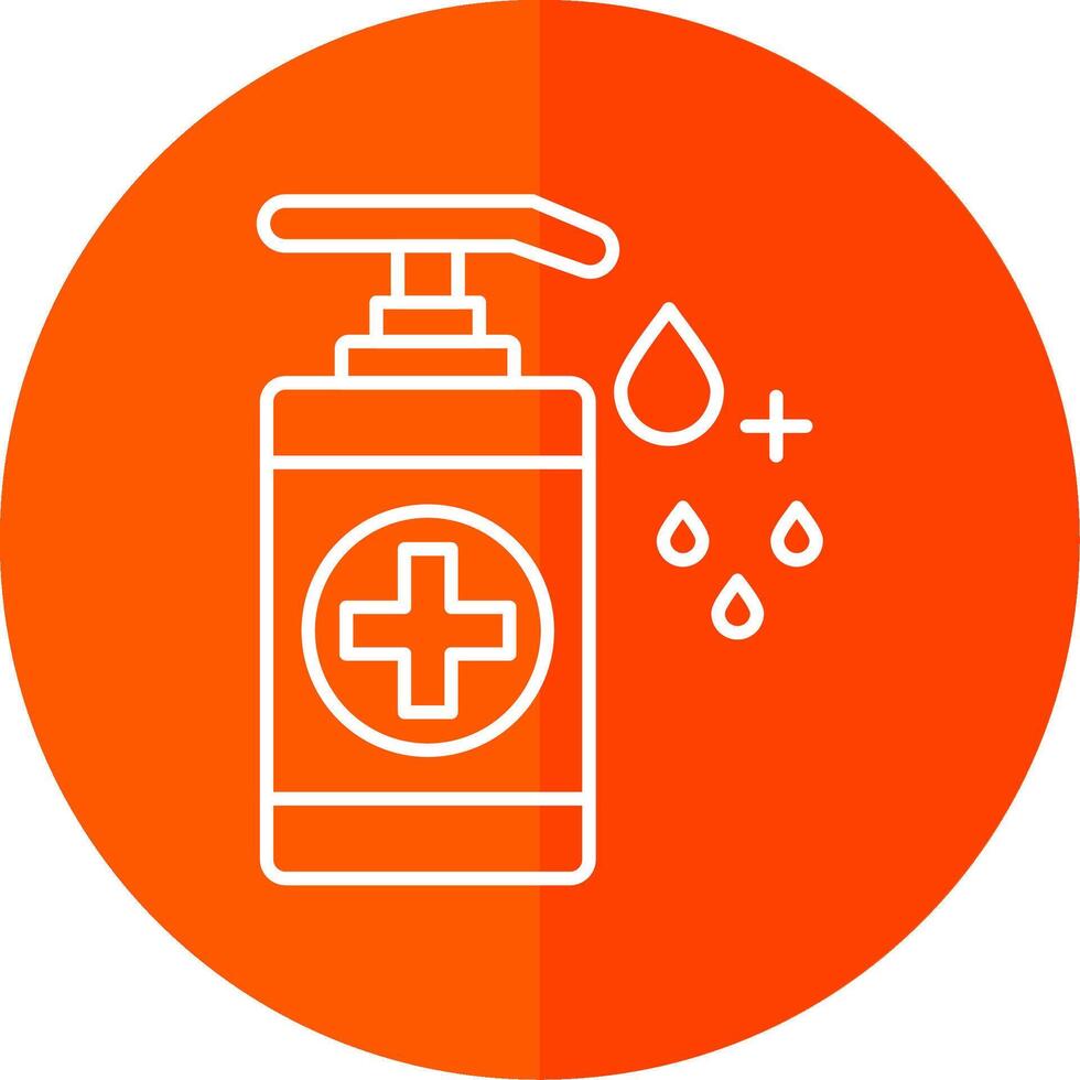 Hand Sanitizer Line Red Circle Icon vector