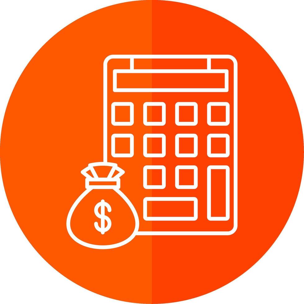 Calculating Line Red Circle Icon vector