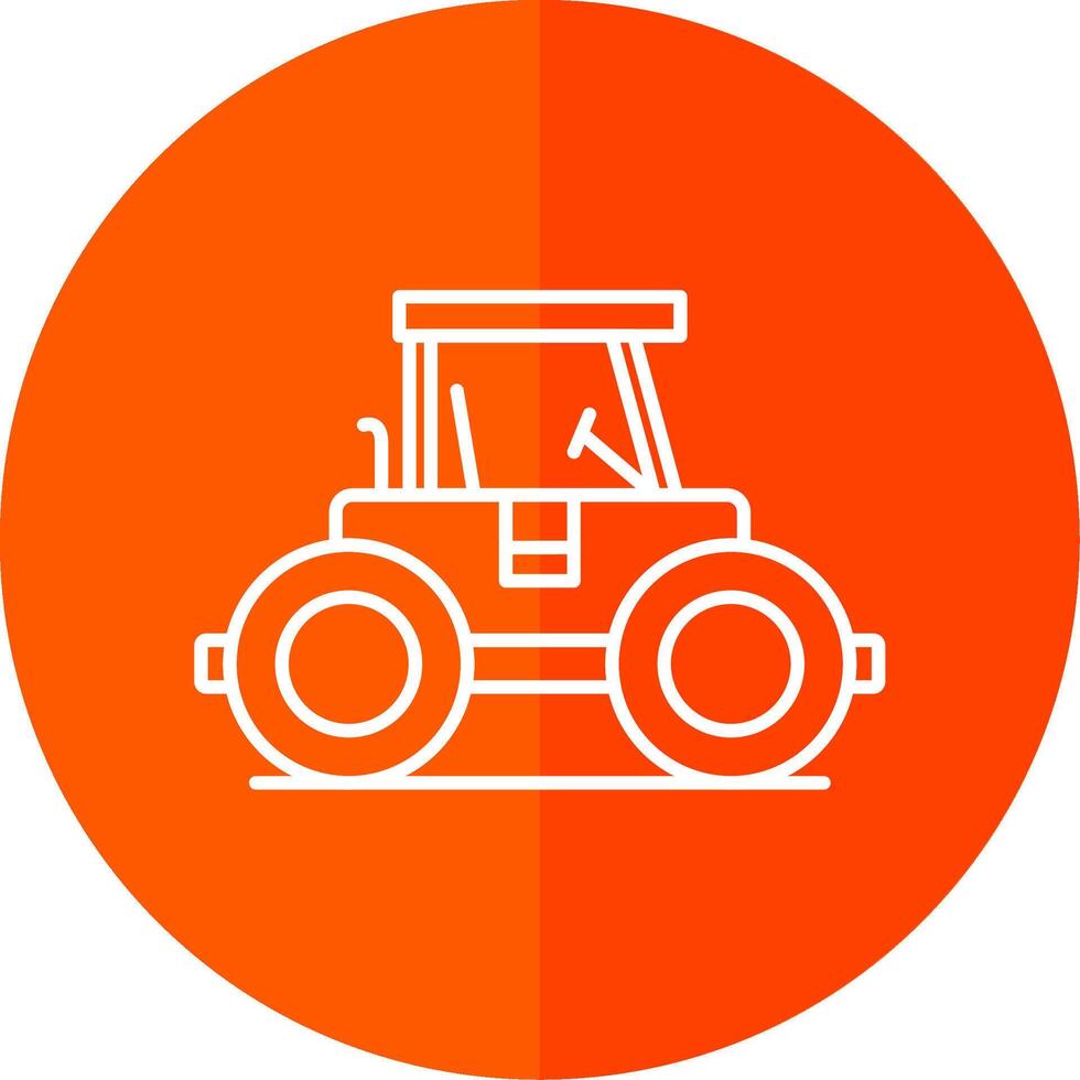 Road Roller Line Red Circle Icon vector