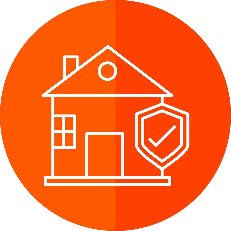 Home Insurance Line Red Circle Icon vector