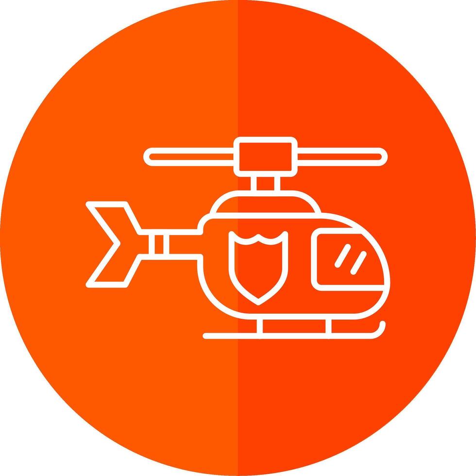 Police Helicopter Line Red Circle Icon vector