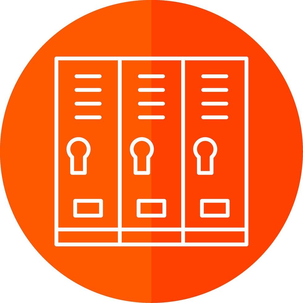 Locker Room Line Red Circle Icon vector