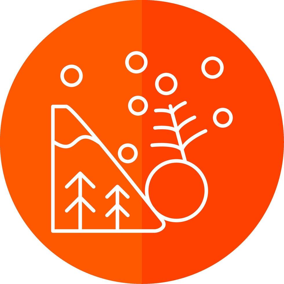 Avalanche Line Red Circle Icon vector