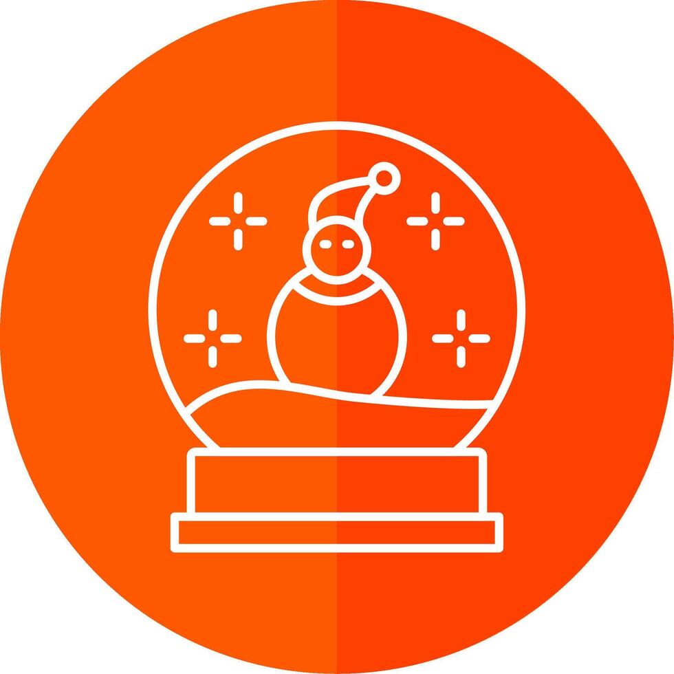 Snow Globe Line Red Circle Icon vector