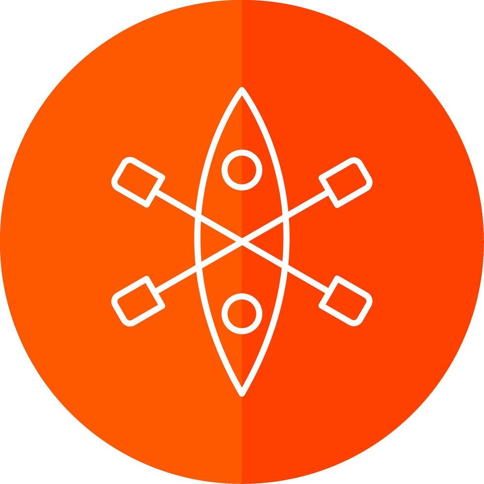 Kayak Line Red Circle Icon vector