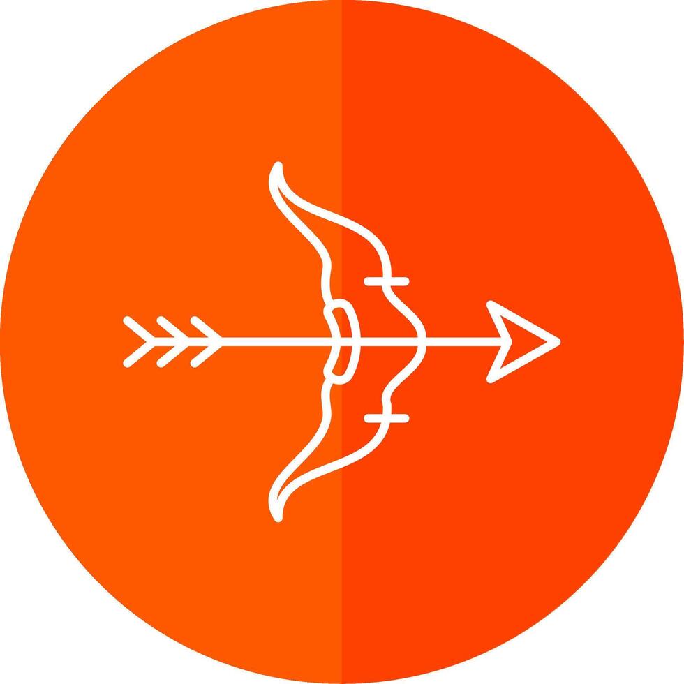 Bow And Arrow Line Red Circle Icon vector