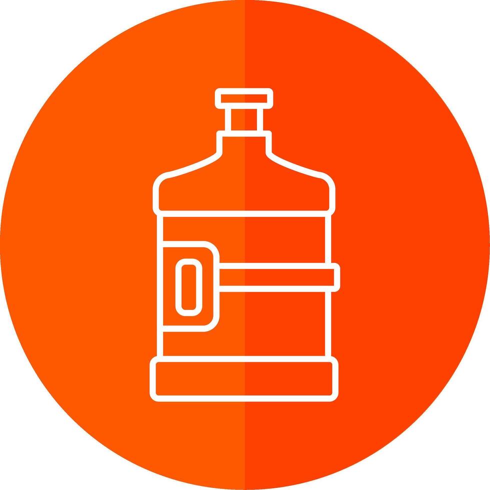 Water Flask Line Red Circle Icon vector