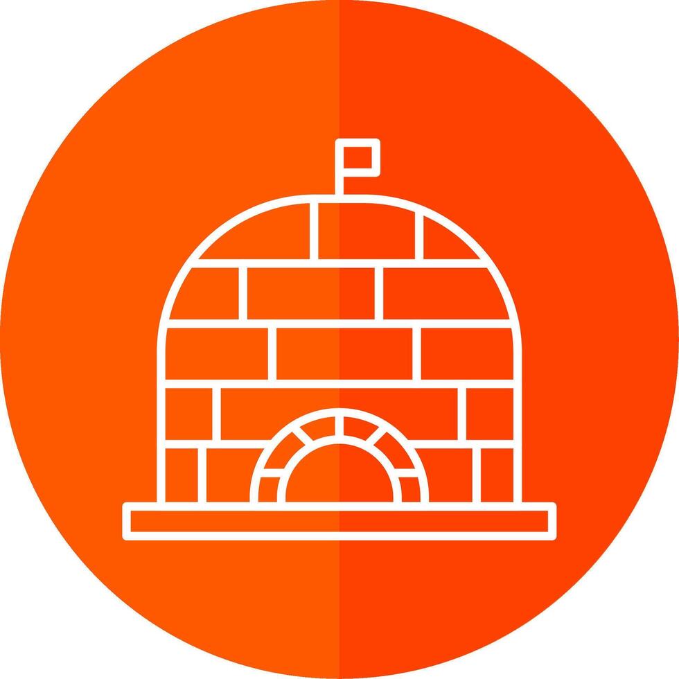 Igloo Line Red Circle Icon vector