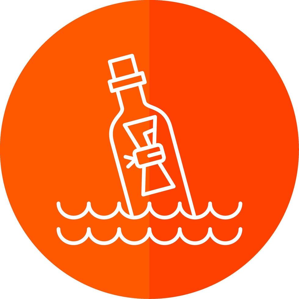 Message In Bottle Line Red Circle Icon vector