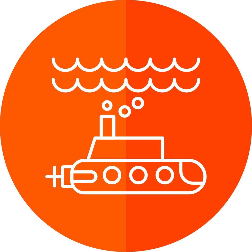 Submarine Line Red Circle Icon vector