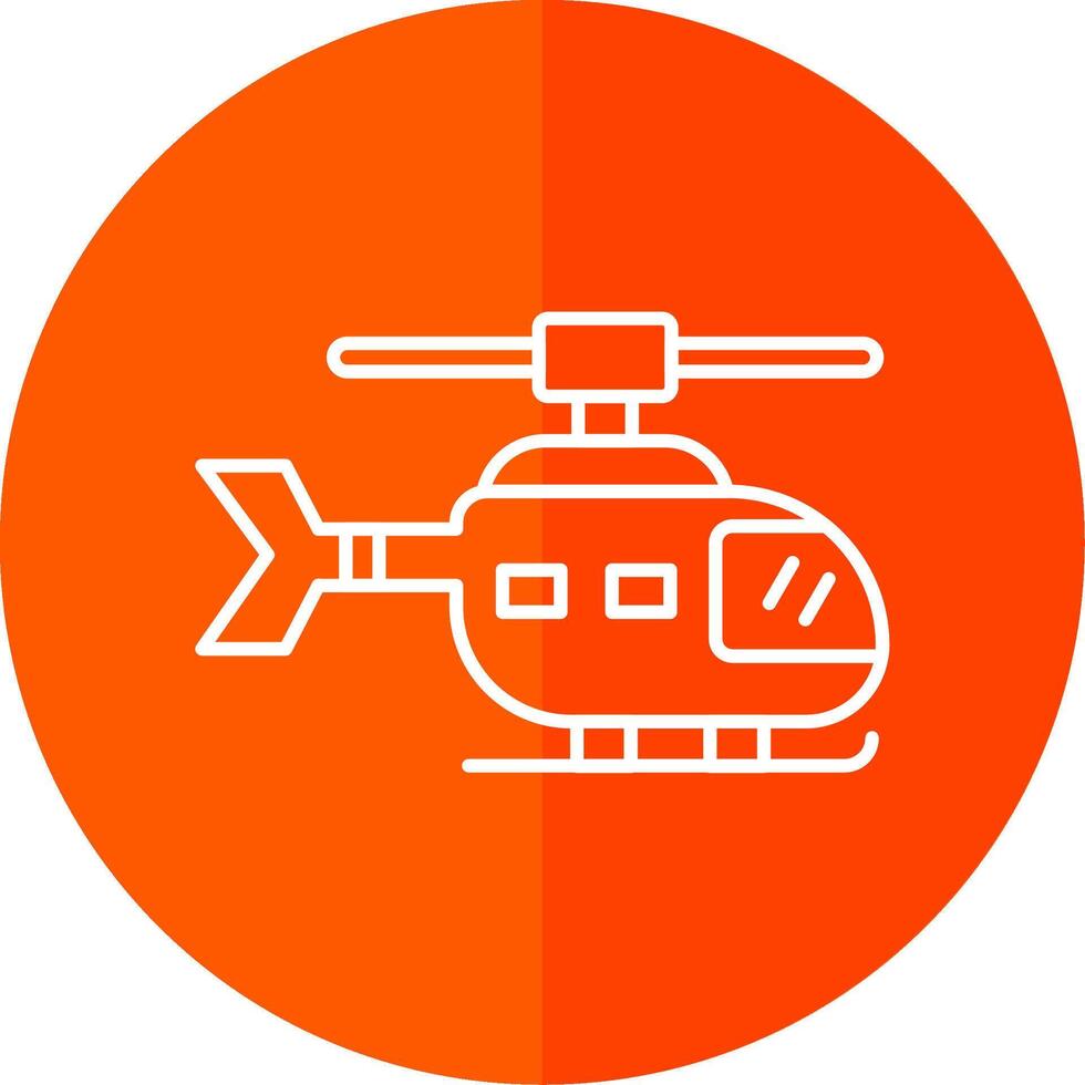 Helicopter Line Red Circle Icon vector