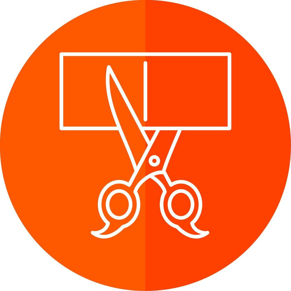 Scissors Line Red Circle Icon vector