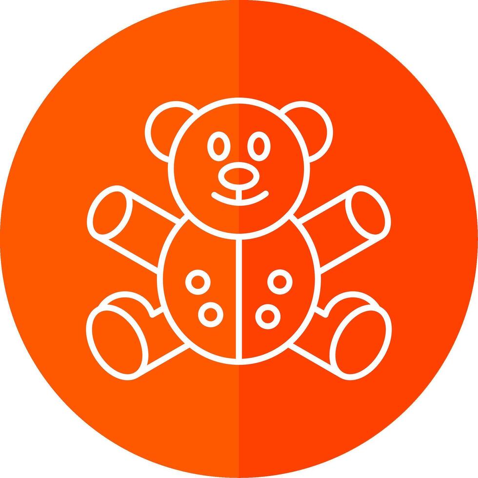 Bear Line Red Circle Icon vector