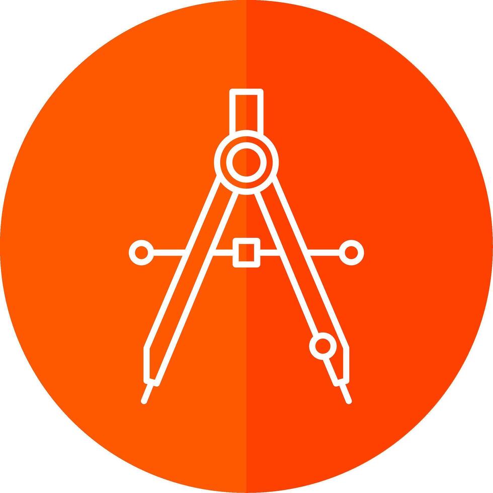 Drawing Compass Line Red Circle Icon vector