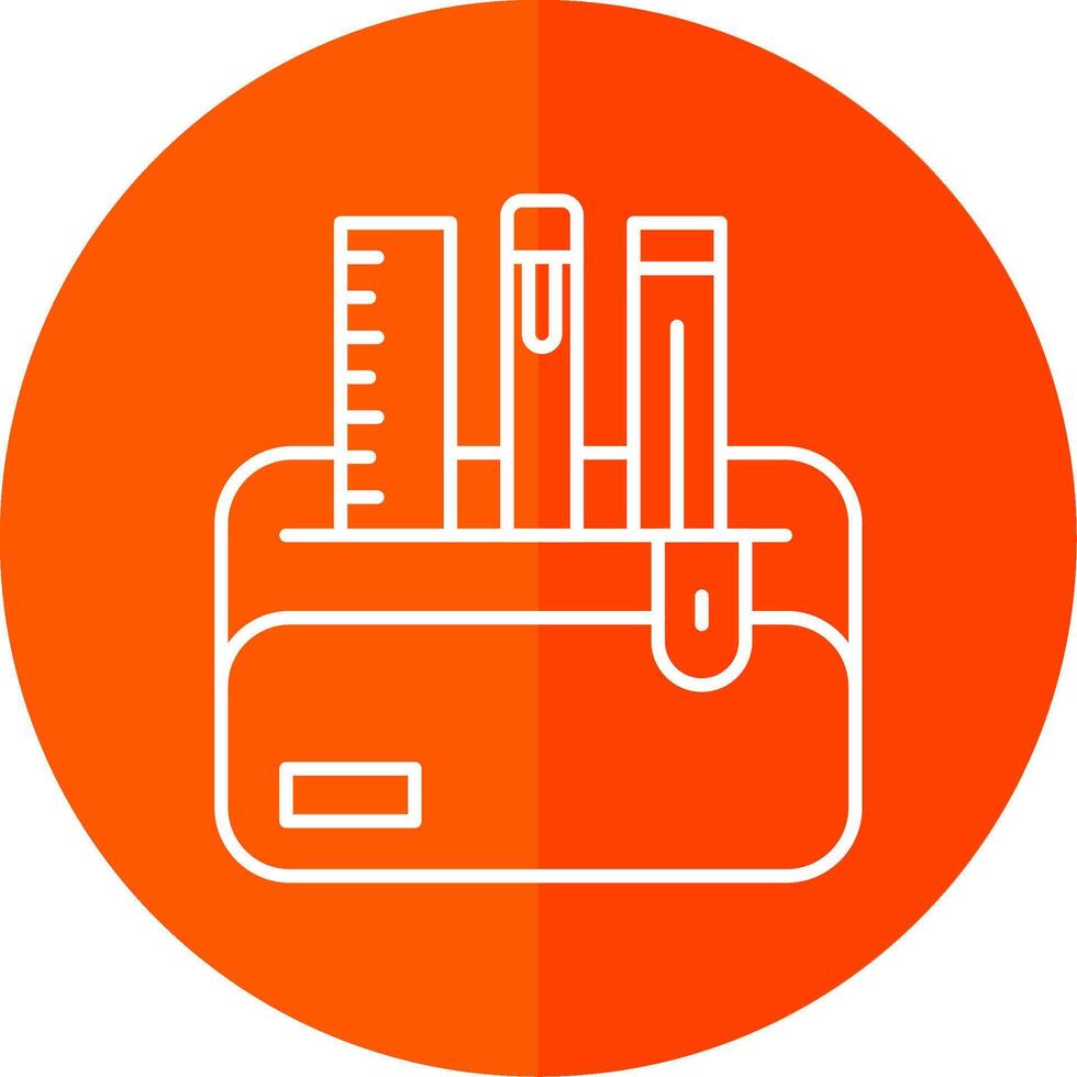 lápiz caso línea rojo circulo icono vector