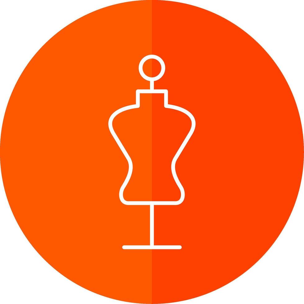 Mannequin Line Red Circle Icon vector